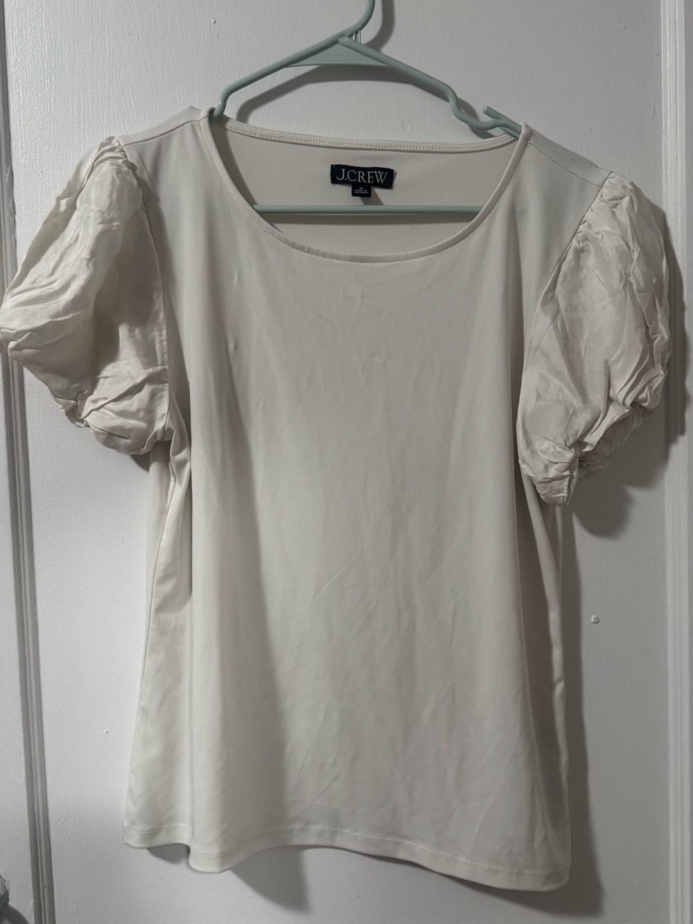 J. Crew Cream Puff Sleeve Tee - Cream
